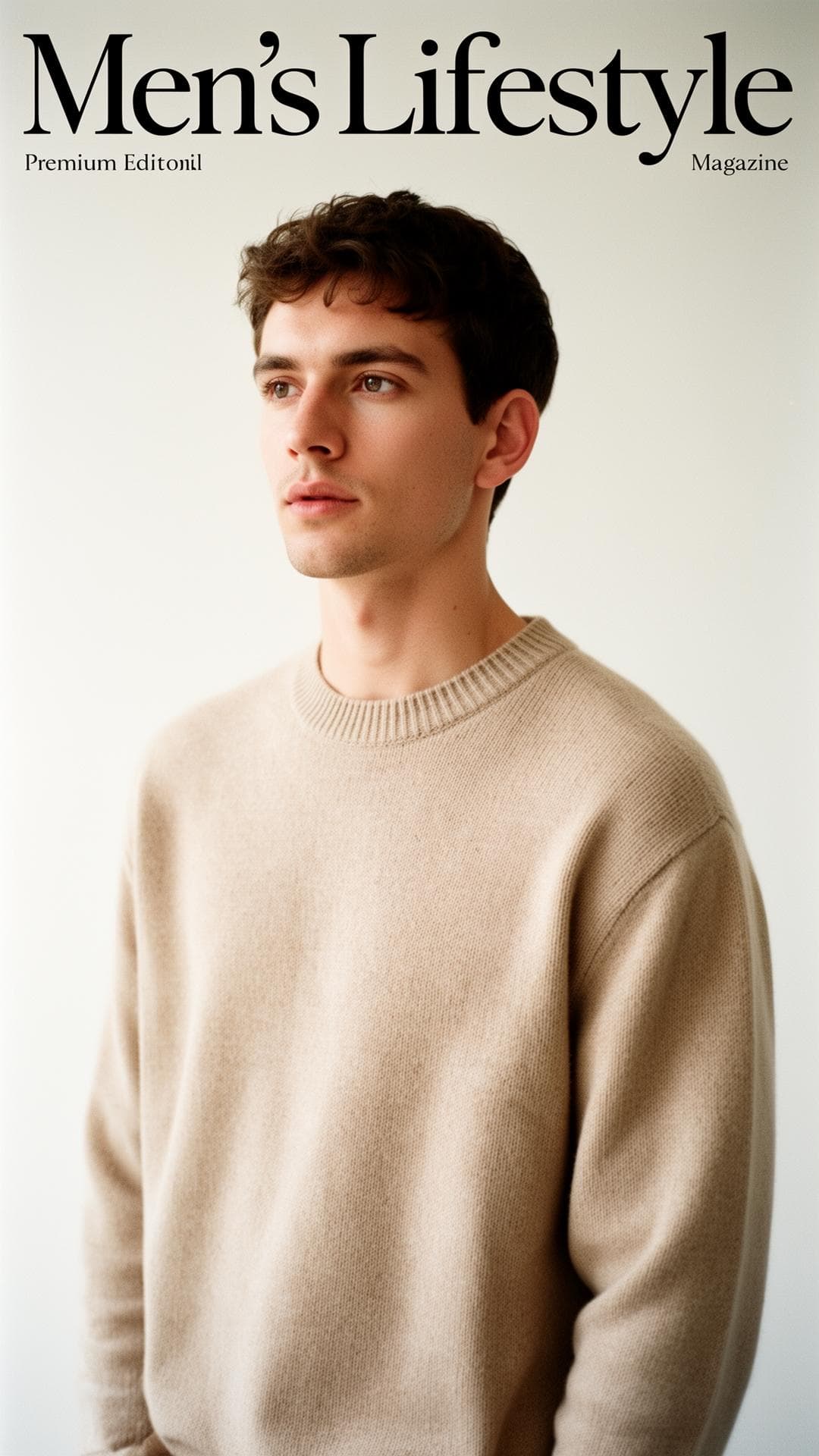 A modern man in a minimal knit sweater